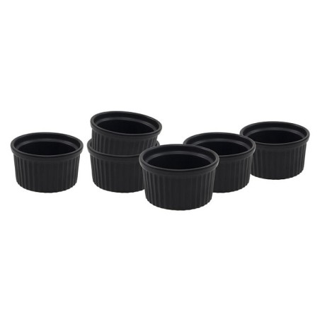 Plat à crème brûlée lot de 6 pièces Ø9x5cm noir mat