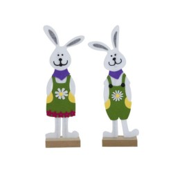 Déco fenêtre feutre lapin de Pâques 35cm femme ou homme