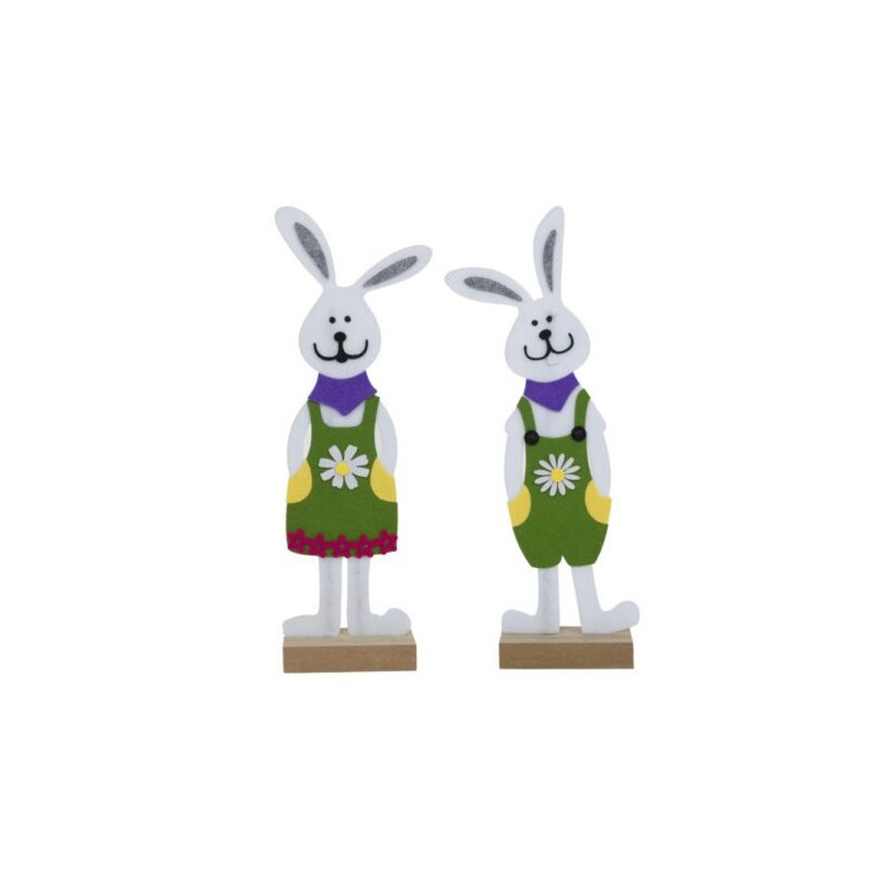 Déco fenêtre feutre lapin de Pâques 35cm femme ou homme