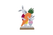 Déco de fenêtre feutre lapin de Pâques avec carotte 35cm