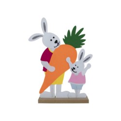 Déco de fenêtre feutre lapin de Pâques avec carotte 51cm