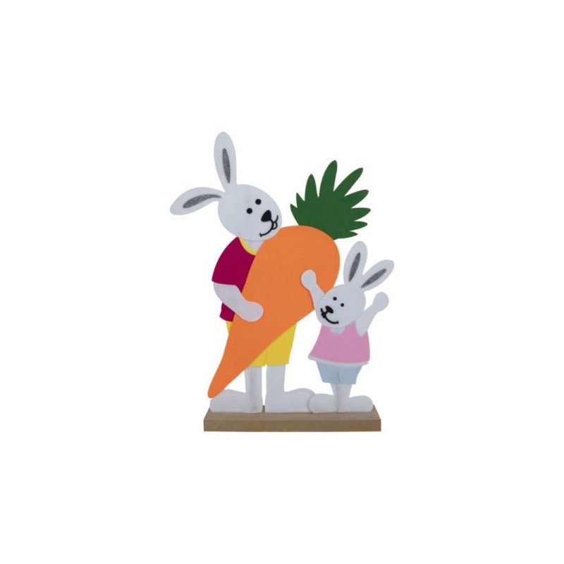 Déco de fenêtre feutre lapin de Pâques avec carotte 51cm