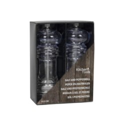 Peper- & zoutmolen set transparant 19,5cm
