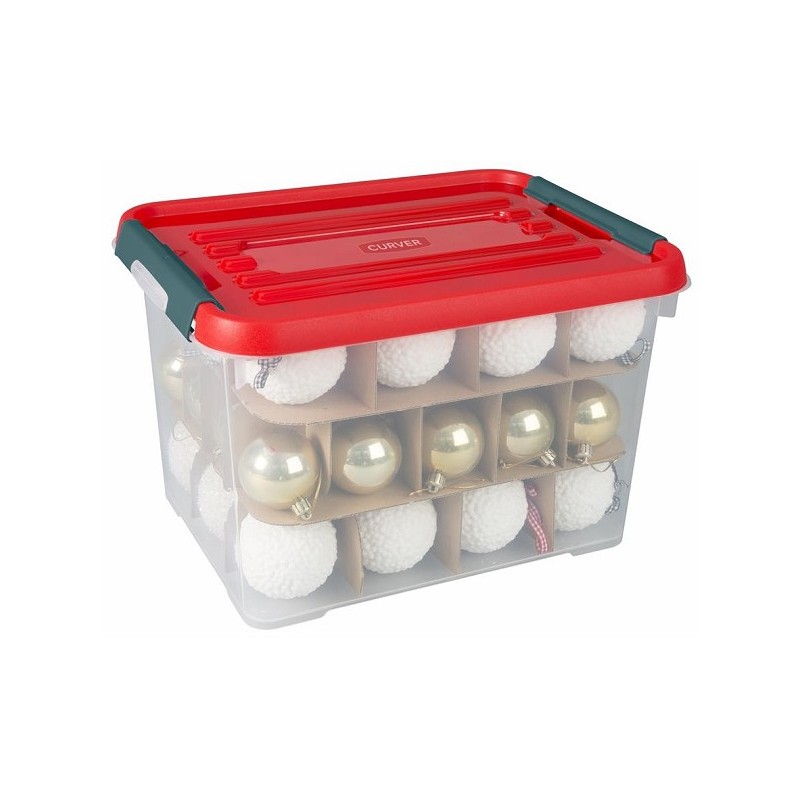Curver Kerstballen opbergbox Handy+ 20L 29x39xh25cm ( exclusief ballen )