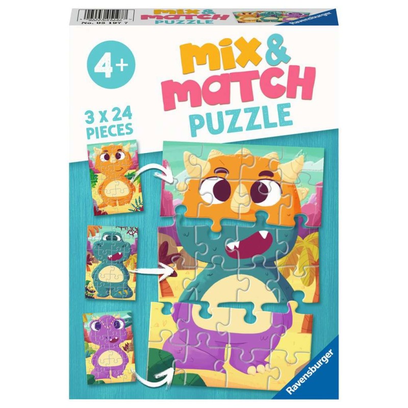 Ravensburger Mix&Match puzzle Dino's 3x24 pièces