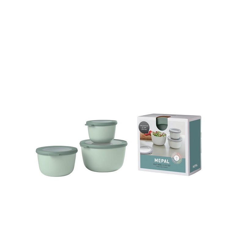 Mepal Multibowl Cirqula set 3 pièces (500+1000+2000ml) sauge nordique