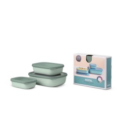 Mepal Multi bol Cirqula rectangulaire 3 pièces (500+1000+2000ml) sauge nordique