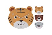Horloge murale animaux MDF 26x28cm