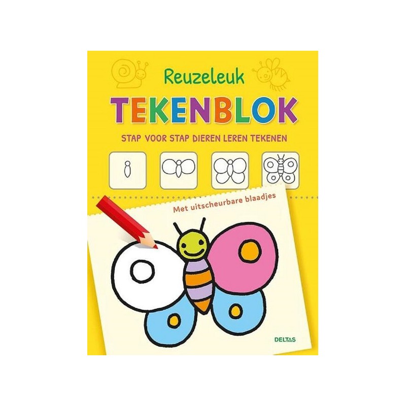 Deltas Reuzeleuk tekenblok - Stap voor stap dieren leren tekenen