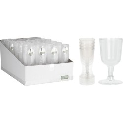 Excellent Houseware Lot de 4 verres à vin en plastique réutilisables 160 ml, lavables au lave-vaisselle