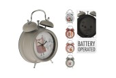Réveil cloche avec imprimé animalier sur pile 12x5,7x17cm