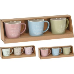 Set de tasses 3 pièces en porcelaine neuve 180ml