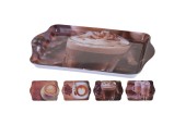 Dienblad van melamine met verschillende koffie dessin 21x14cm