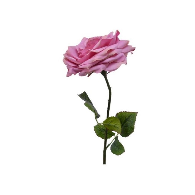 Fleur artificielle Rose sur tige polyester 53cm