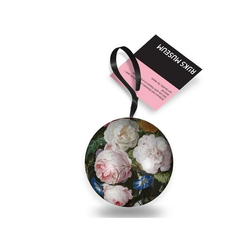 Kerstbal blik De Heem Bloemen Ø7cm