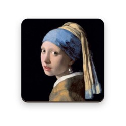 Dessous de verre Vermeer Fille avec une boucle d'oreille en perle 9,5x9,5cm