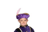 Pietenbaret satin avec plume violet