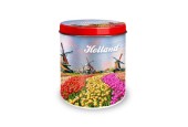 Bewaarblik Holland tulpenveld Ø10x11,5cm