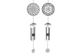 Boltze Home Windgong Chakra metaal H98cm grijs verkrijgbaar in 2 verschillende motieven