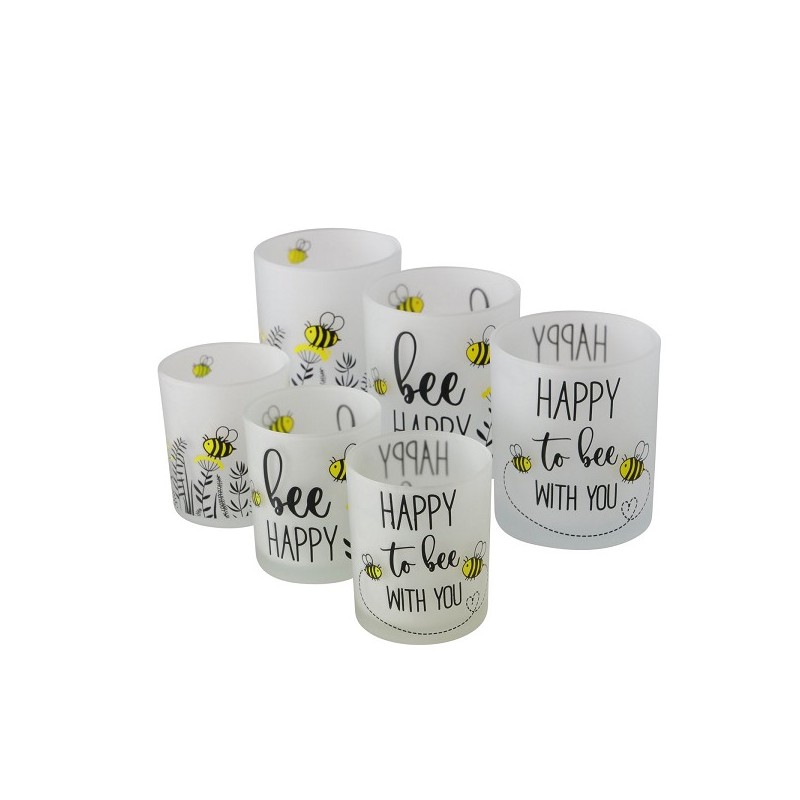 Boltze Home Photophore en verre Summy-ensemble de 2 pièces grand et petit