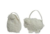 Decoris Mand-tasje teddy schaap L7.5-W28-H28cm