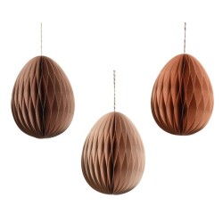 Decoris Decohanger Oeuf en papier dia9-H12cm - disponible en beige, marron ou terra