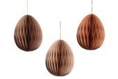 Decoris Decohanger Ei van papier dia9-H12cm- verkrijgbaar in beige, bruin of terra