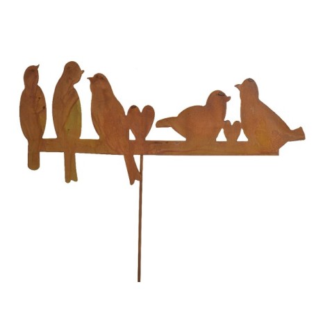 Decoris Tuinsteker vogels gegalvaniseerd metaal L35-B15-H75cm- Outdoor