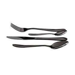 BerlingerHaus Ménagère 4 pièces en acier inoxydable noir (1 personne)