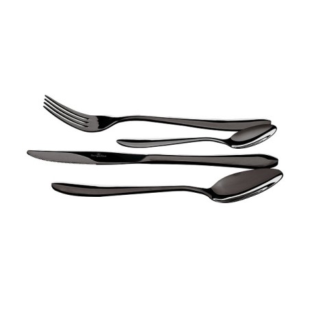 BerlingerHaus Ménagère 4 pièces en acier inoxydable noir (1 personne)
