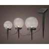 Lumineo Solar stake light set van 3 lampen  dia 8cm dia 10cm dia 12cm