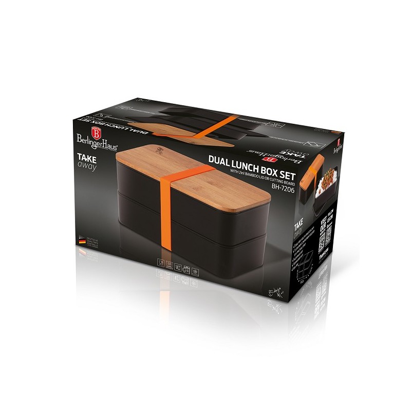 BerlingerHaus Lunchbox 2-laags met bamboe deksel 18,5x10,5x9,5cm