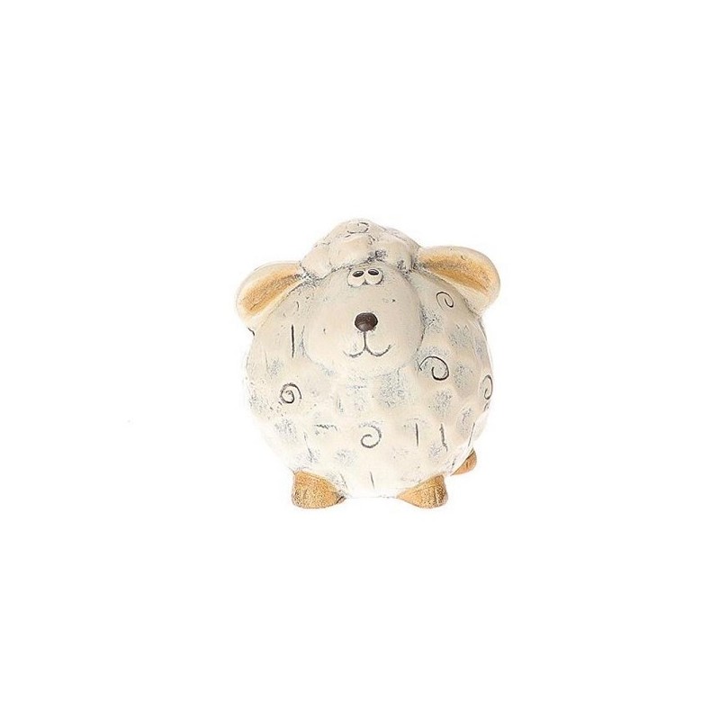 Deco schaap Bolli 8,5x8,5xh9,5cm wit keramiek