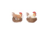 HBX natural living Deco kip Kinnom in nest 7,5x5xh6cm verkrijgbaar in wit of bruin