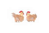 HBX natural living Hanger kip Kinnom 11,5x7xh9,5cm bruin