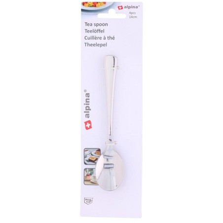 Alpina Cuillères à café en acier inoxydable 4 pièces sur carte 14cm