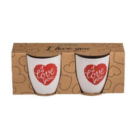 Tasse à café Senseo "Je t'aime" lot de 2 pièces Ø6,7xh7,5cm