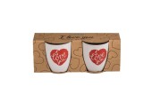 Tasse à café Senseo "Je t'aime" lot de 2 pièces Ø6,7xh7,5cm