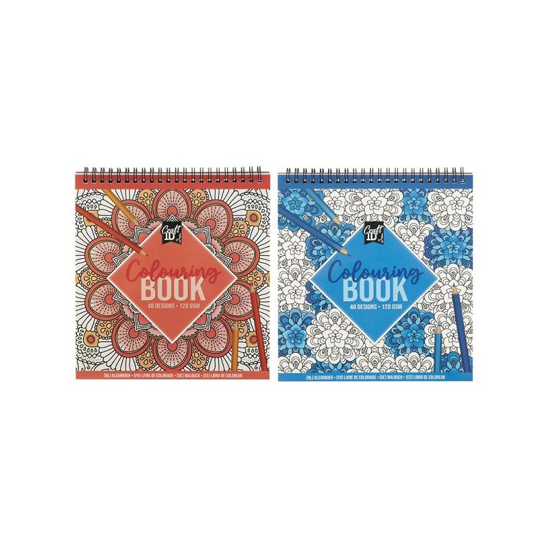 Craft ID Livre de coloriage 21x20cm, 24 feuilles, 120 g/m², assortis