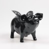 Stoobz Polystone image tirelire cochon avec ailes noir 14x25x15cm