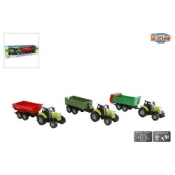 Tracteur 2-Play avec remorque en plastique avec lumière et son 27 cm