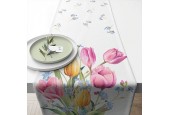 Ambiente Tafelloper Tulips bouquet 40x150cm 100% Katoen