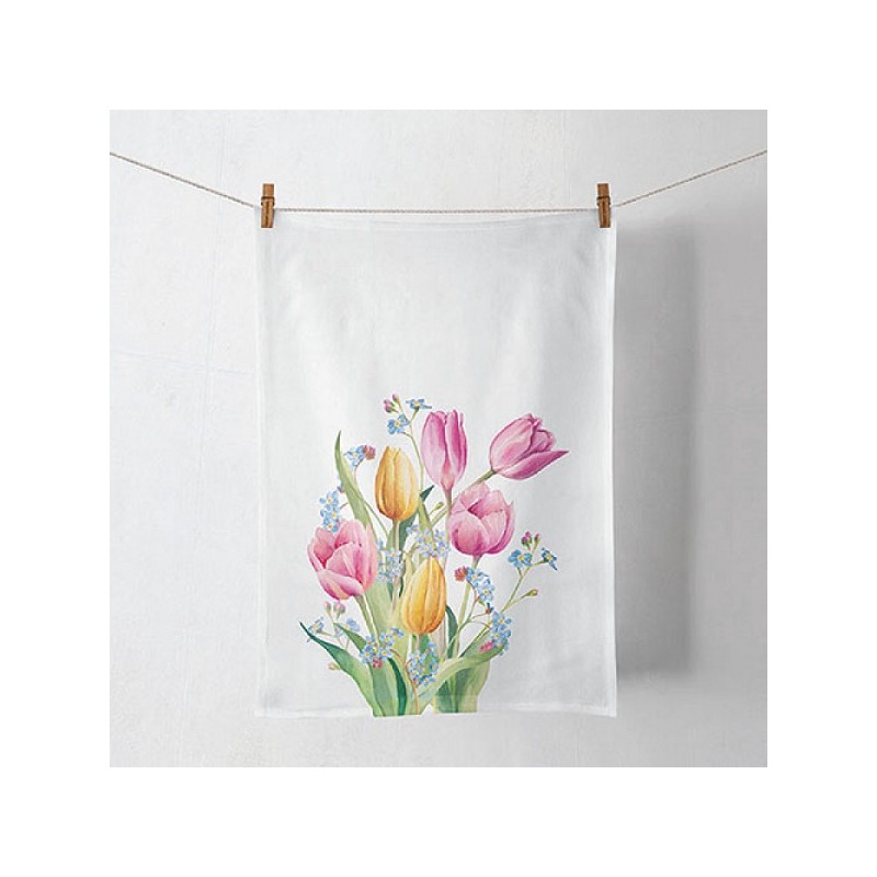 Ambiente Keukendoek-theedoek Tulips Bouquet 100% Katoen 50x70cm