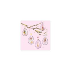 Serviettes Ambiente Oeufs en Verre Rose 33x33cm