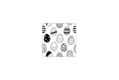 Ambiente Servetten Easter Eggs All Over Black 33x33cm