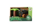 Baby dino auto 12cm met palmboom met frictie wielen