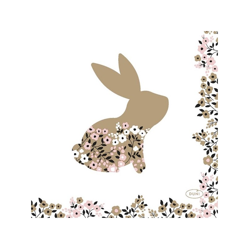 Duni Servetten 3-laags Blooming Bunnies 24x24cm FSC pak a 20 servetten