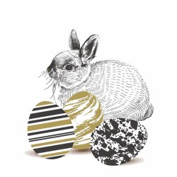 Serviettes Duni Oeufs Marbrés 33x33cm tissu 3 couches FSC paquet de 20 serviettes