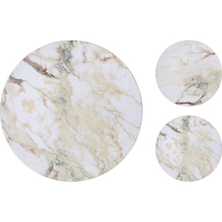 Sous plat aspect marbre Ø33cm blanc