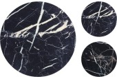 Sous assiette plastique aspect marbre Ø33cm noir